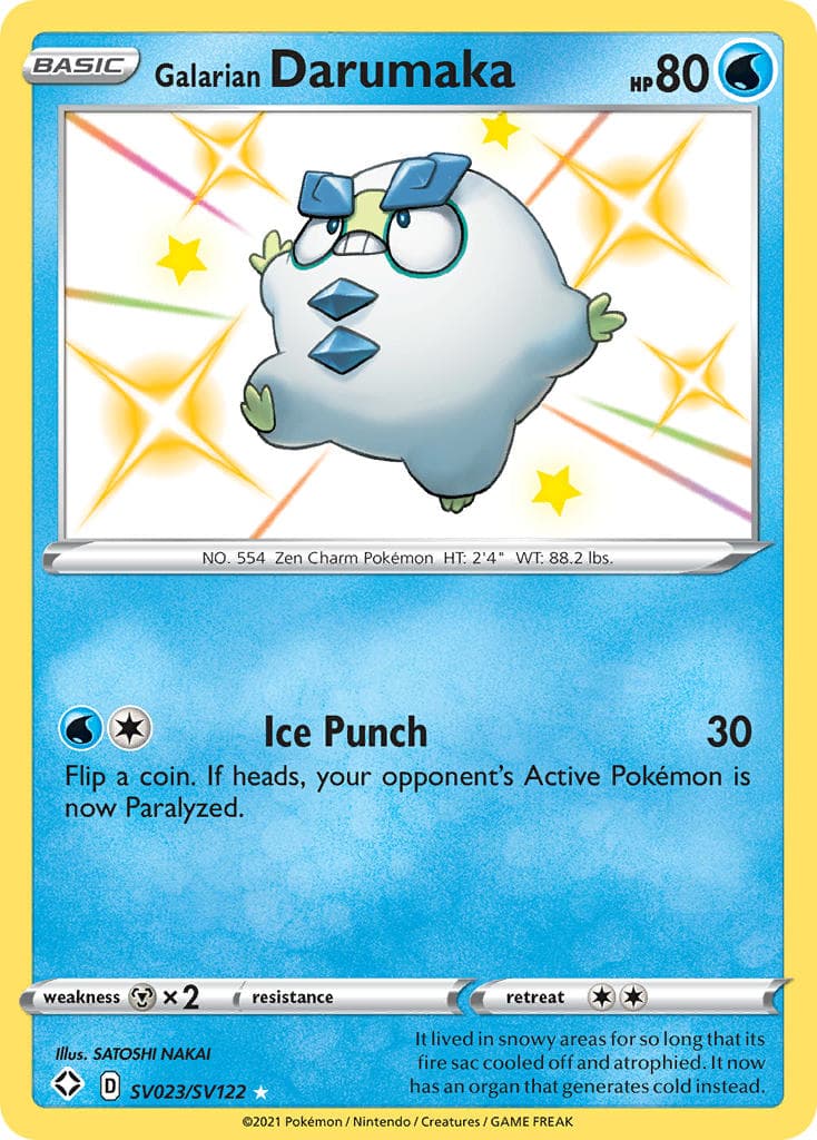 Galarian Darumaka — Shining Fates Pokémon card