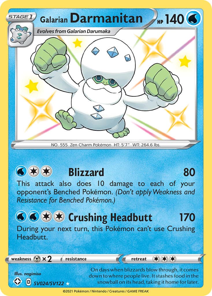 Galarian Darmanitan — Shining Fates Pokémon card