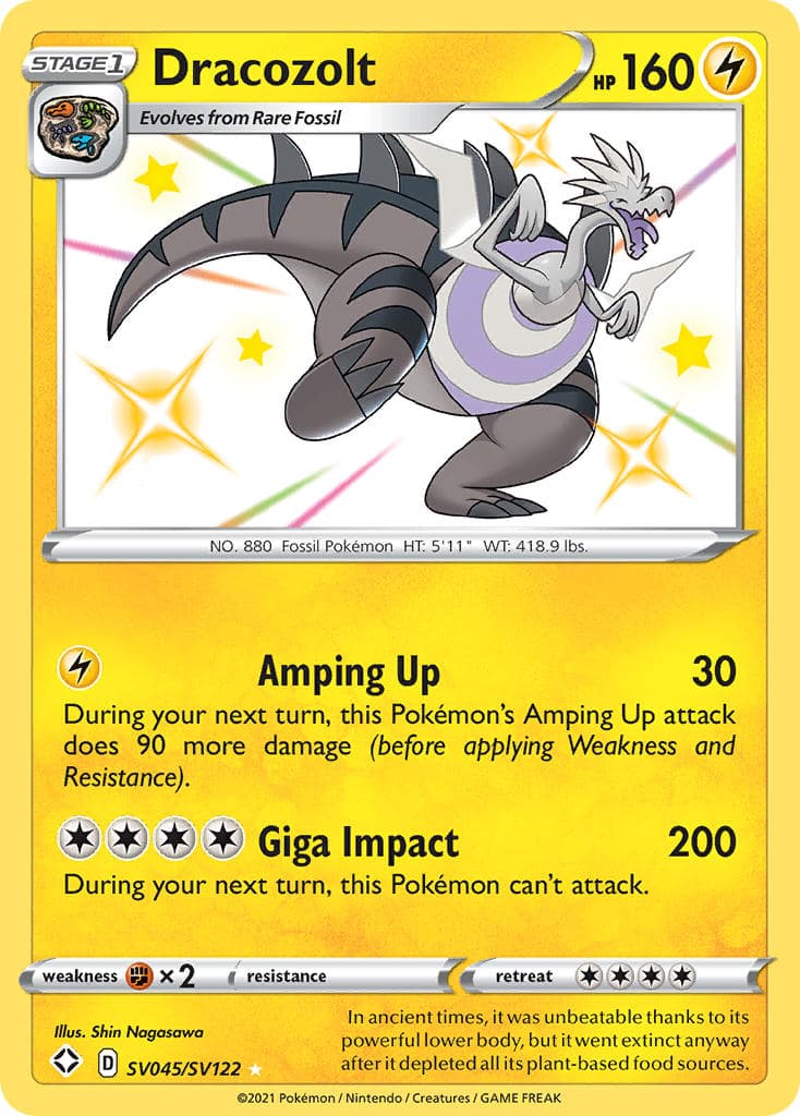 Dracozolt — Shining Fates Pokémon card
