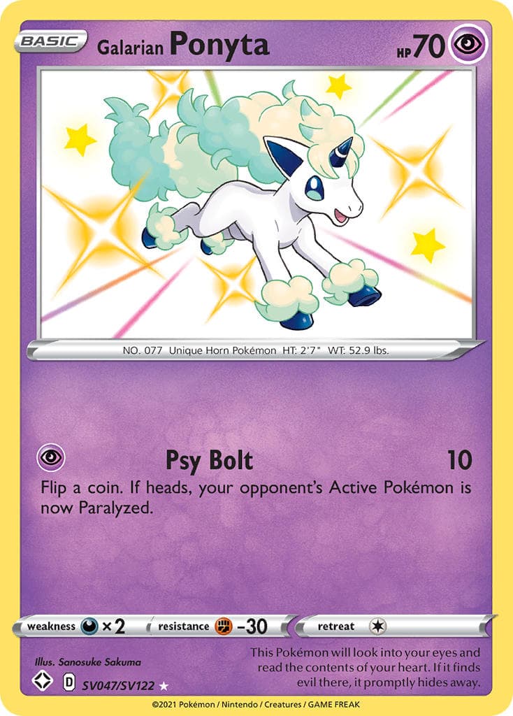 Galarian Ponyta — Shining Fates Pokémon card