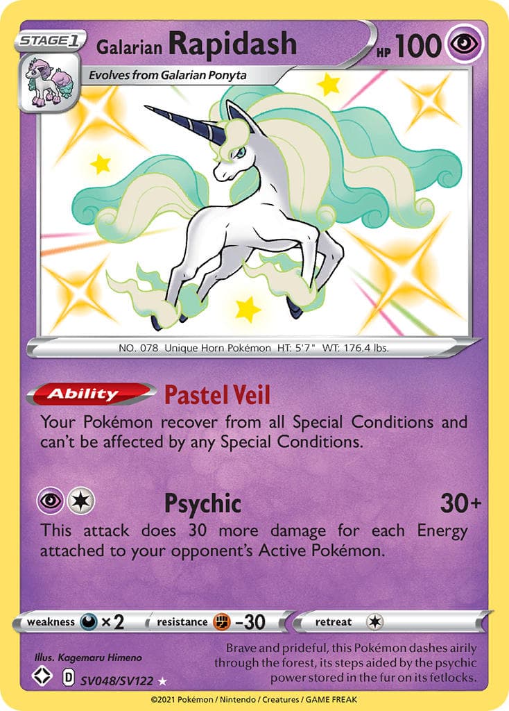 Galarian Rapidash — Shining Fates Pokémon card