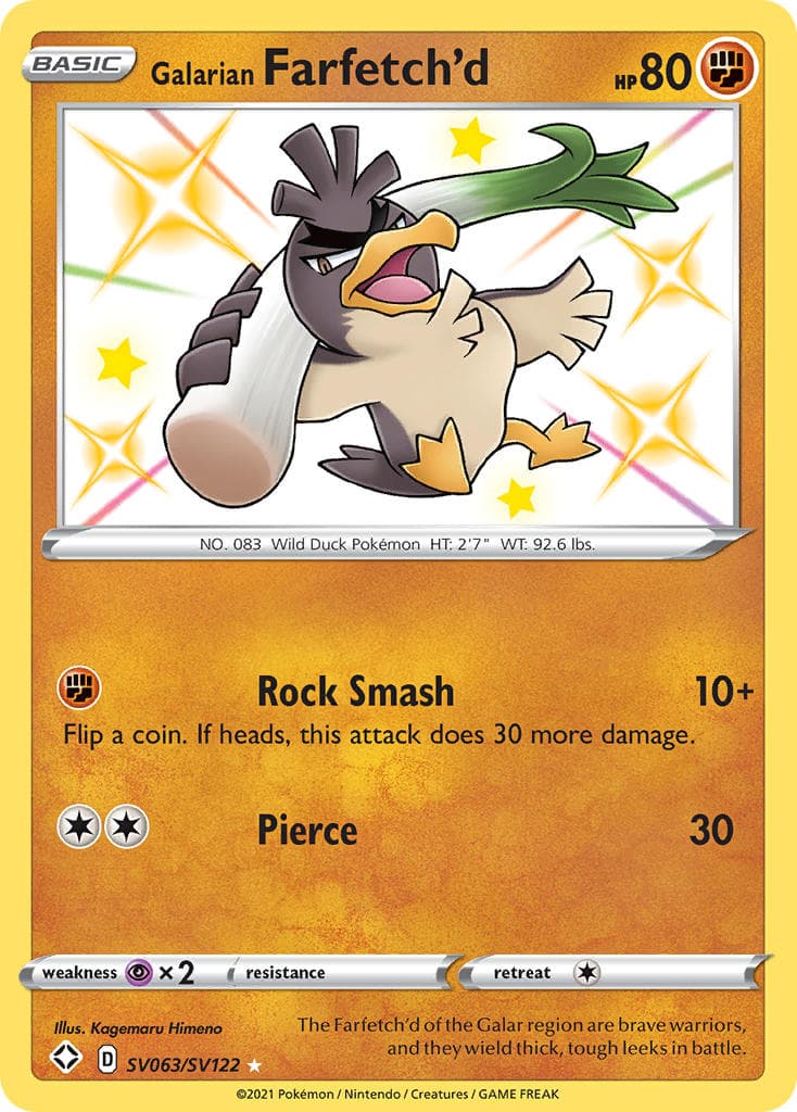 Galarian Farfetchd — Shining Fates Pokémon card