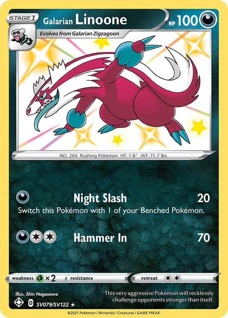 Galarian Linoone — Shining Fates Pokémon card
