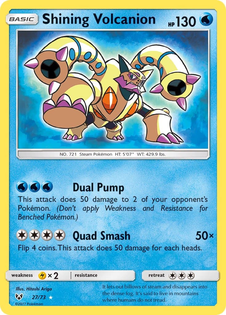 Shining Volcanion — Shining Legends Pokémon card
