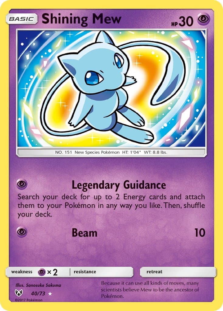 Shining Mew — Shining Legends Pokémon card