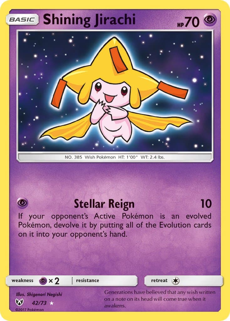 Shining Jirachi — Shining Legends Pokémon card