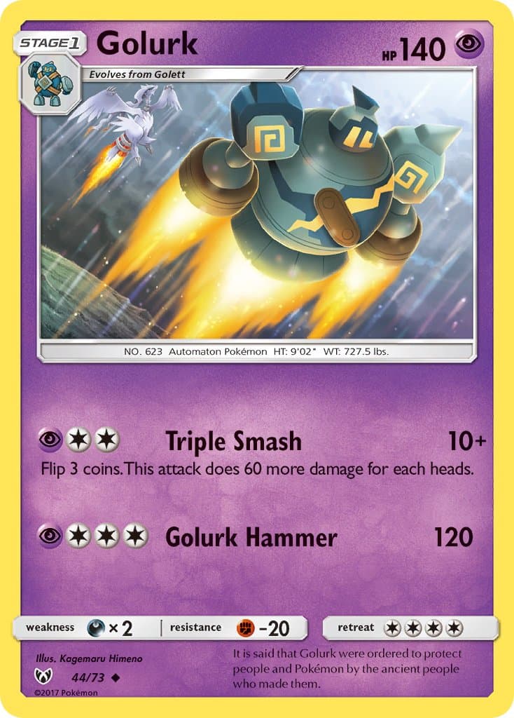 Golurk — Shining Legends Pokémon card