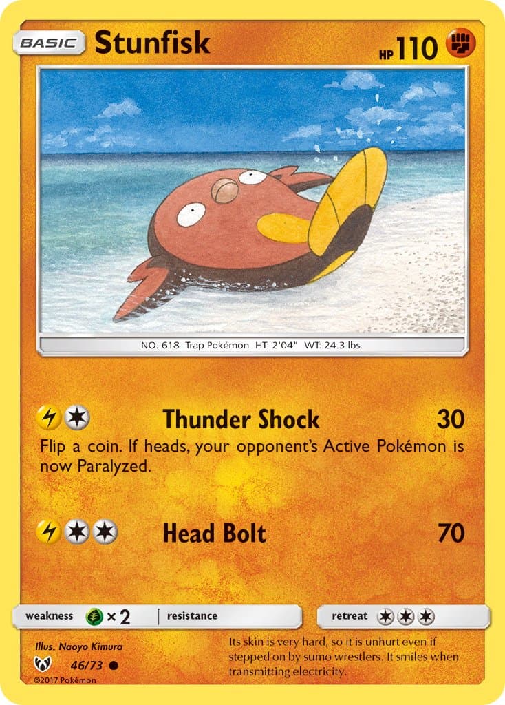 Stunfisk — Shining Legends Pokémon card
