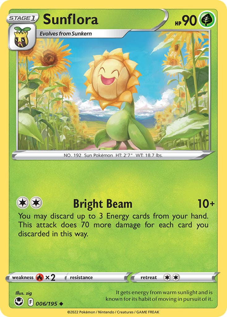 Sunflora — Silver Tempest Pokémon card