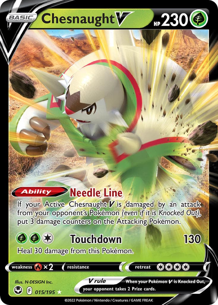Chesnaught V — Silver Tempest Pokémon card