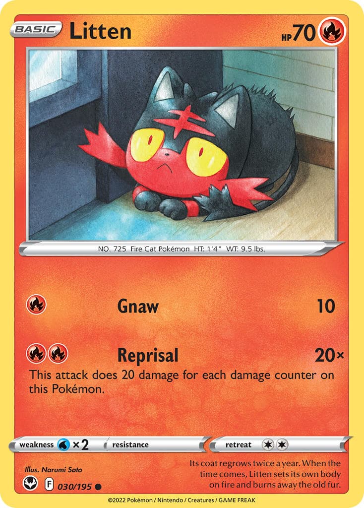 Litten — Silver Tempest Pokémon card