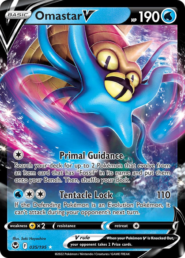 Omastar V — Silver Tempest Pokémon card