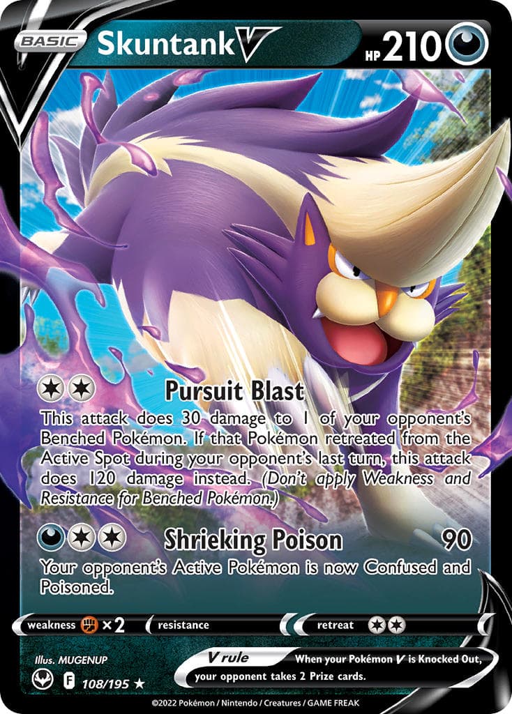 Skuntank V — Silver Tempest Pokémon card