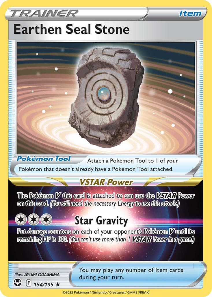 Earthen Seal Stone — Silver Tempest Pokémon card