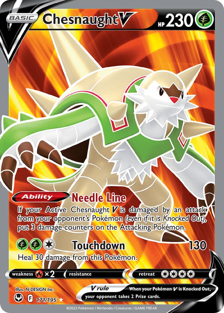 Chesnaught V — Silver Tempest Pokémon card