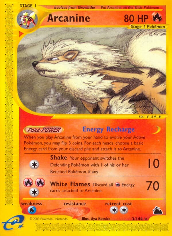 Arcanine — Skyridge Pokémon card