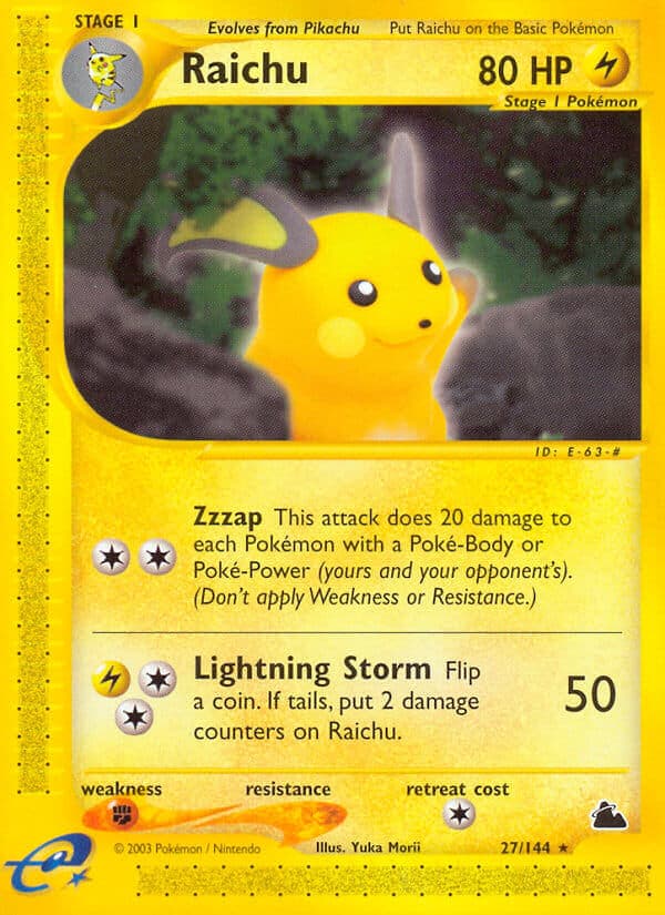 Raichu — Skyridge Pokémon card