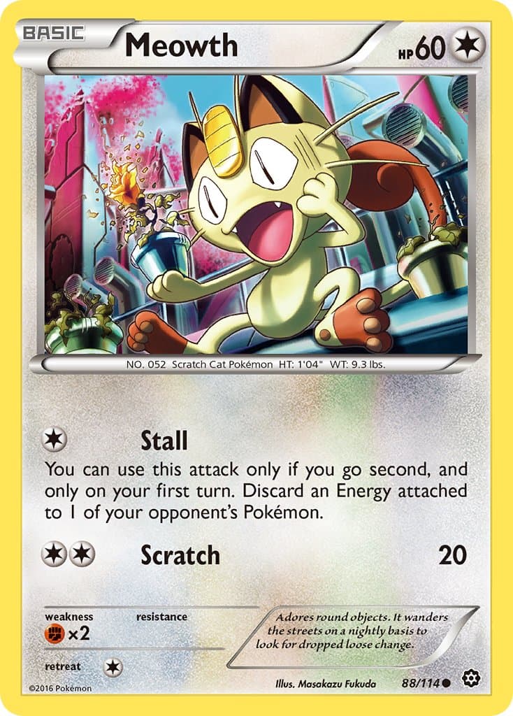 Meowth — Steam Siege Pokémon card