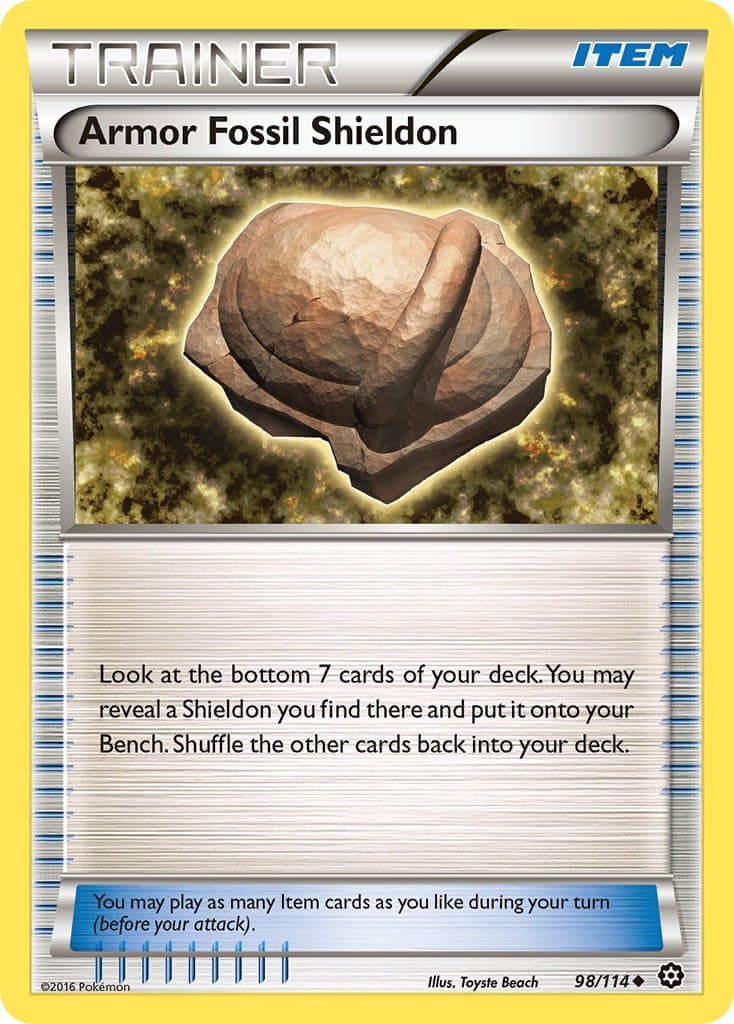 Armor Fossil Shieldon — Steam Siege Pokémon card