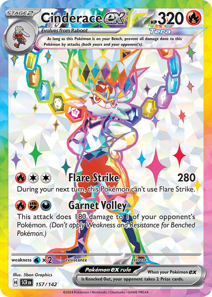 Cinderace ex — Stellar Crown Pokémon card