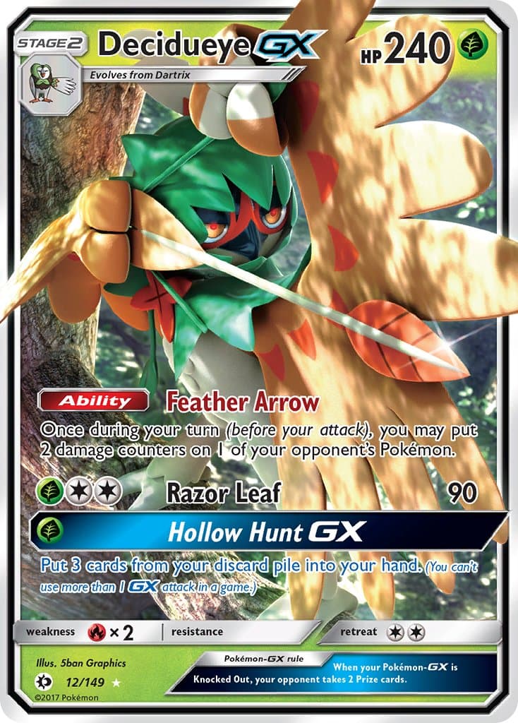 Decidueye Gx — Sun & Moon Pokémon card
