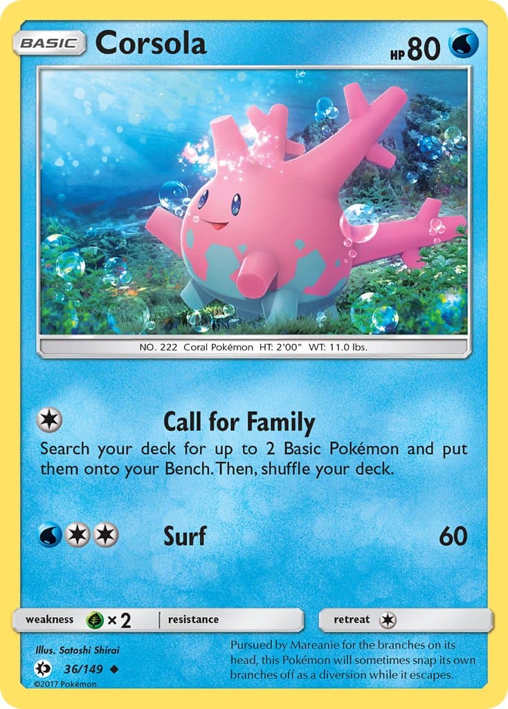 Corsola — Sun & Moon Pokémon card
