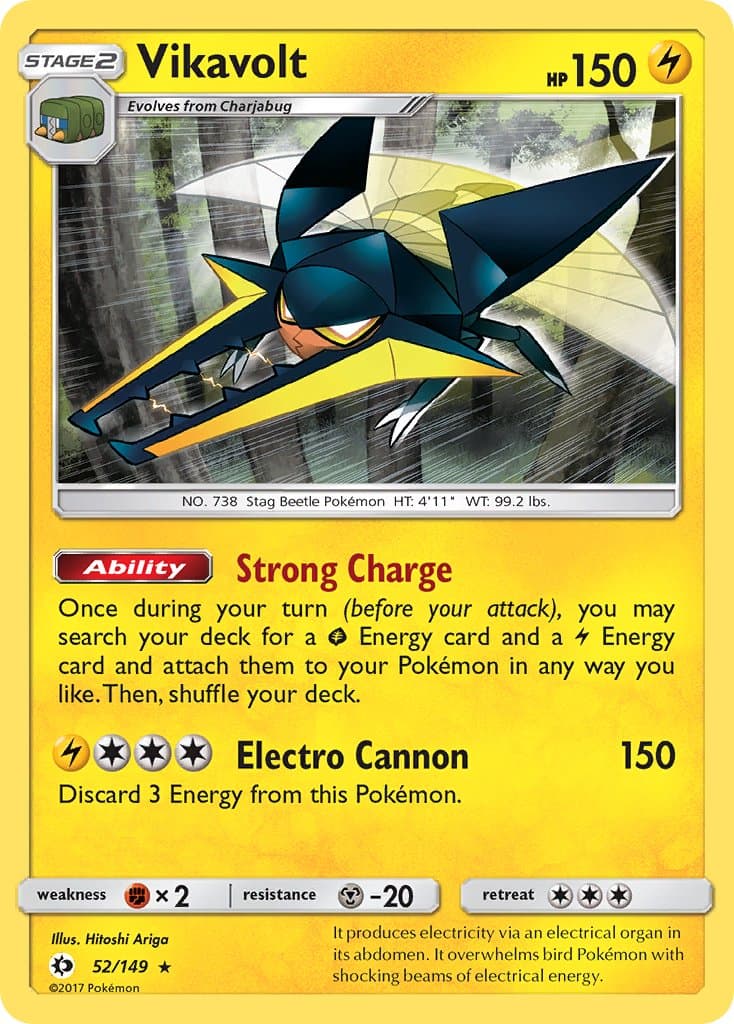 Vikavolt — Sun & Moon Pokémon card