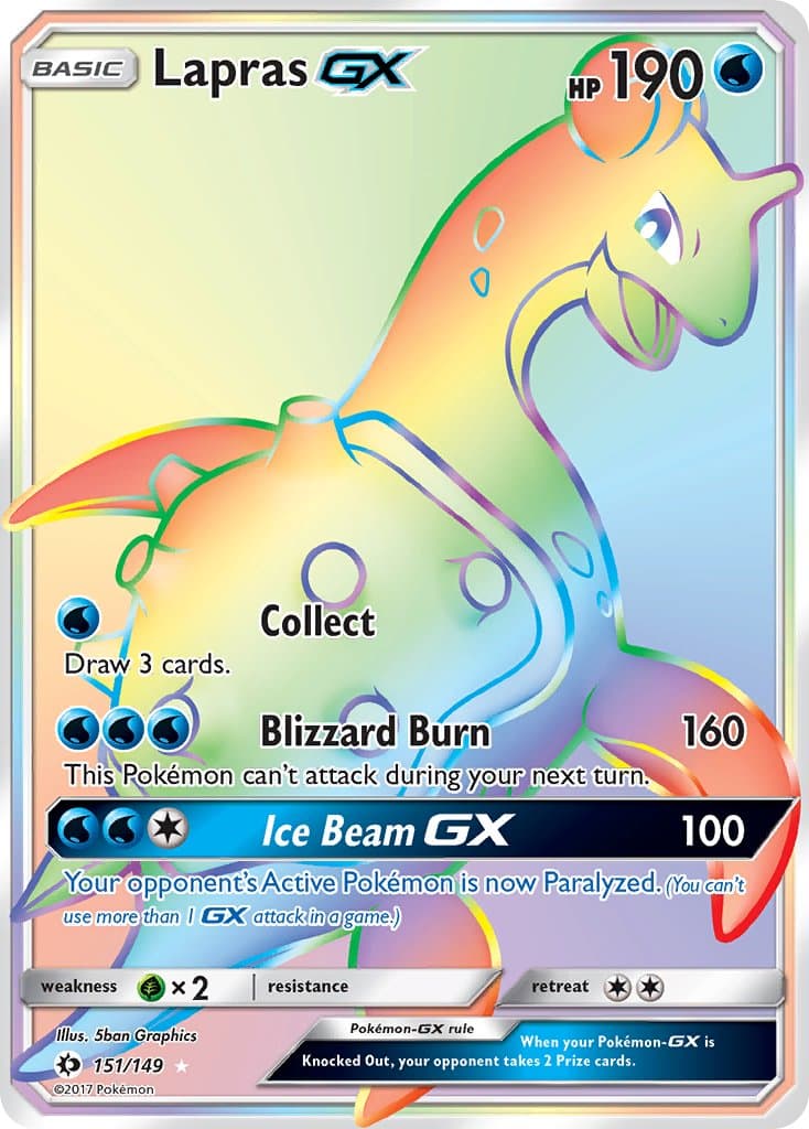 Lapras Gx — Sun & Moon Pokémon card