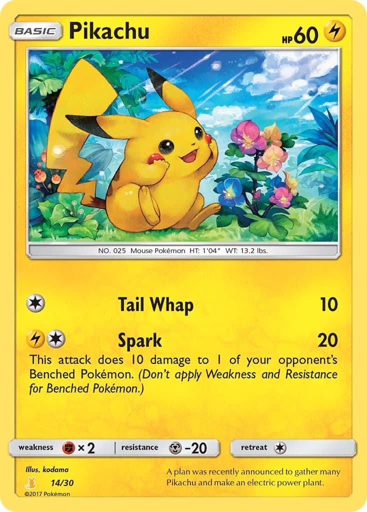 Pikachu — Sun Moon Trainer Kit Alolan Raichu Pokémon card
