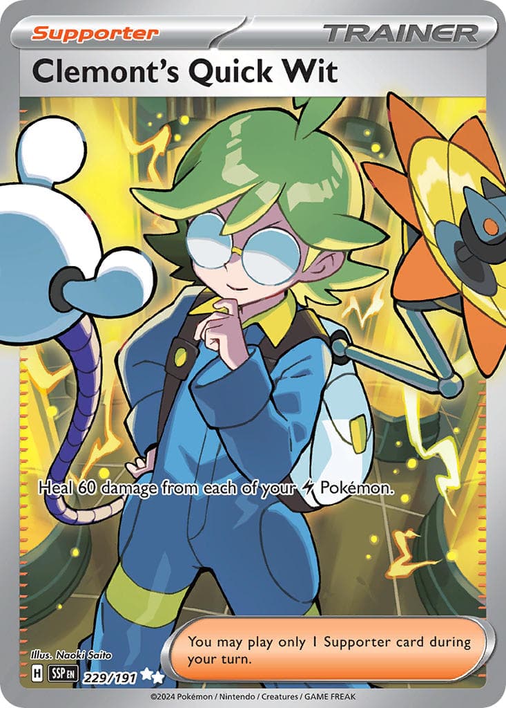 Clemont's Quick Wit — Surging Sparks Pokémon card