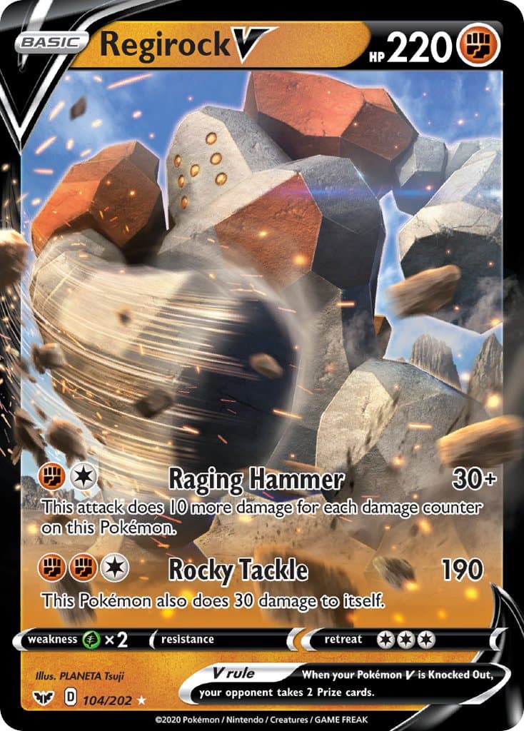 Regirock V — Sword & Shield Pokémon card