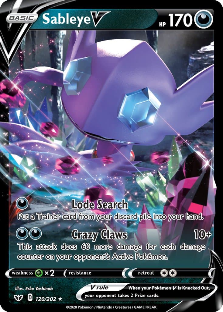 Sableye V — Sword & Shield Pokémon card