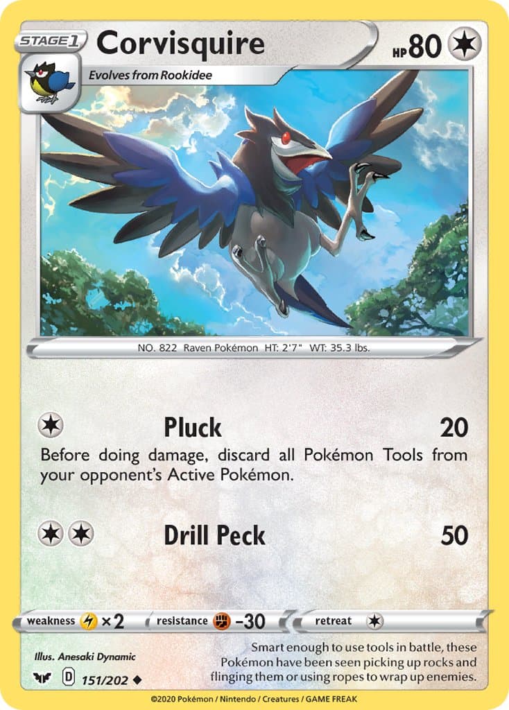 Corvisquire — Sword & Shield Pokémon card