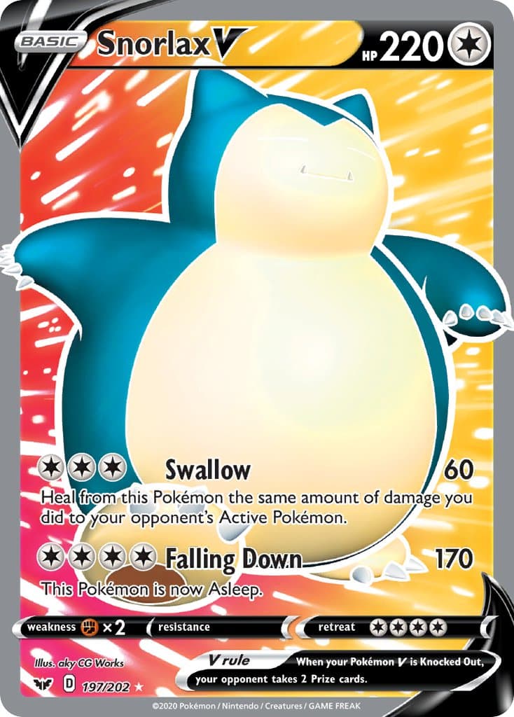 Snorlax V — Sword & Shield Pokémon card