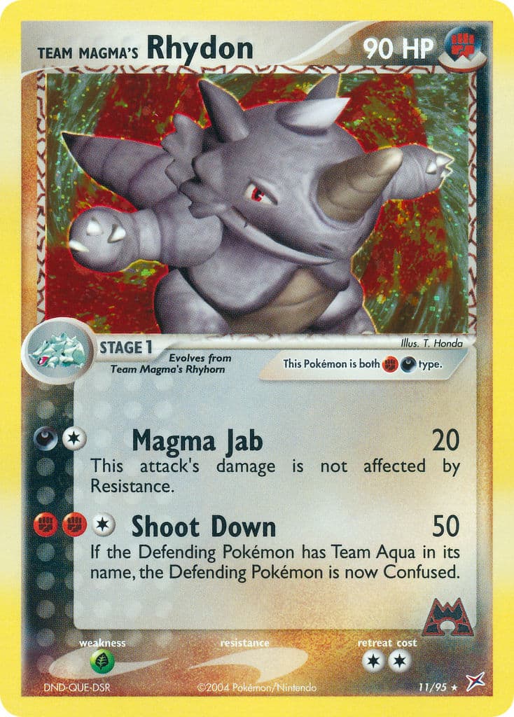 Team Magmas Rhydon — Team Magma vs Team Aqua Pokémon card
