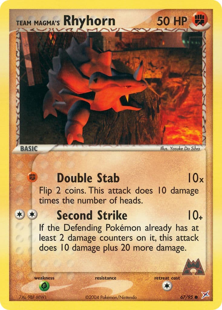 Team Magmas Rhyhorn — Team Magma vs Team Aqua Pokémon card