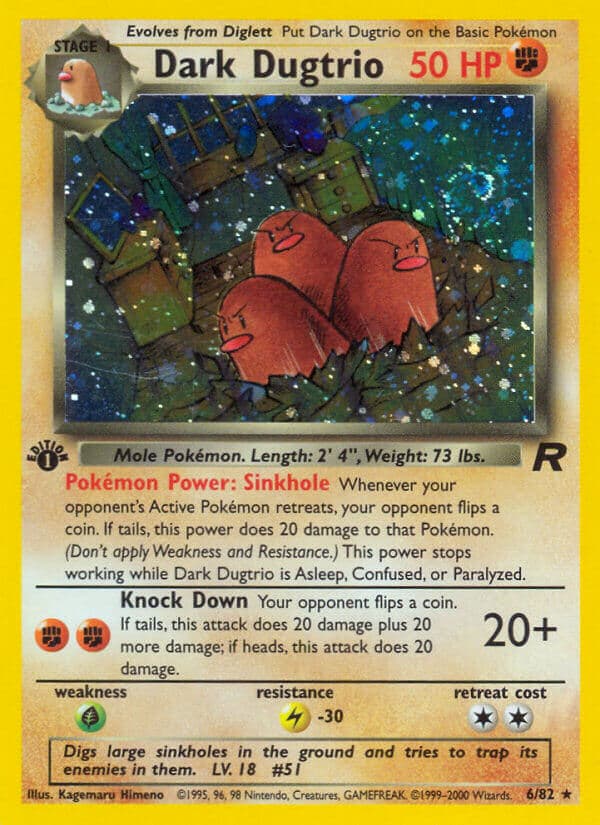 Dark Dugtrio — Team Rocket Pokémon card