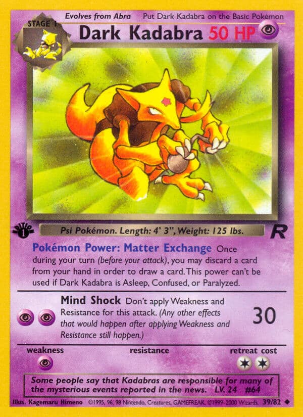 Dark Kadabra — Team Rocket Pokémon card