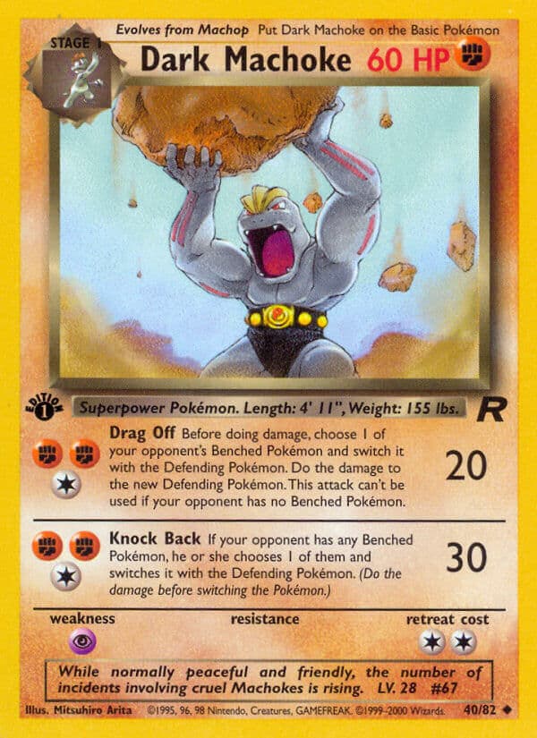 Dark Machoke — Team Rocket Pokémon card