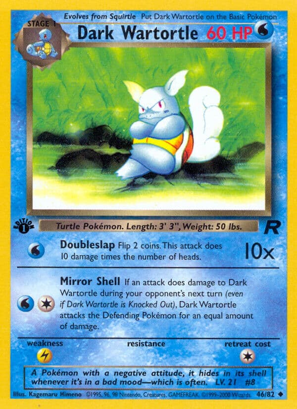 Dark Wartortle — Team Rocket Pokémon card