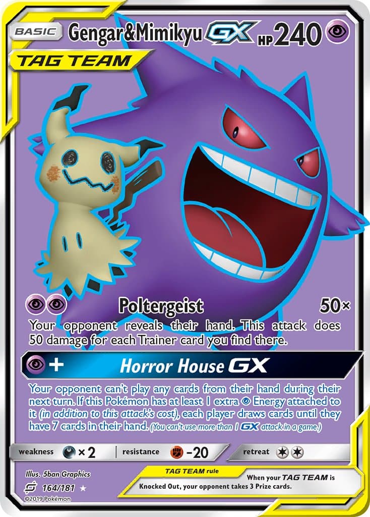 Gengar Mimikyu Gx — Team Up Pokémon card