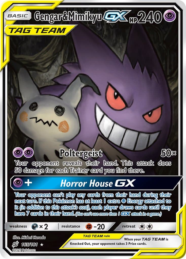 Gengar Mimikyu Gx — Team Up Pokémon card