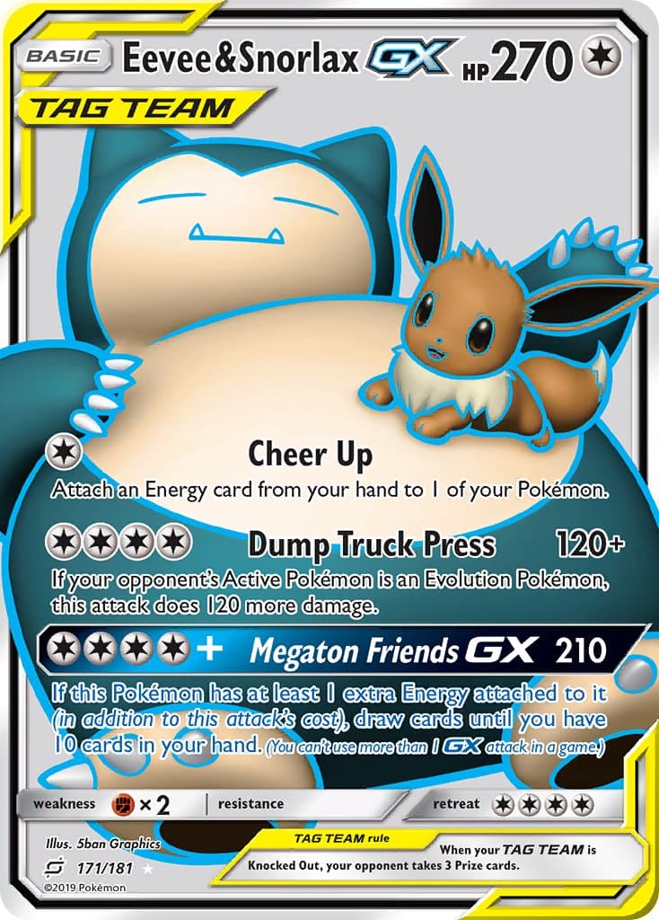 Eevee Snorlax Gx — Team Up Pokémon card