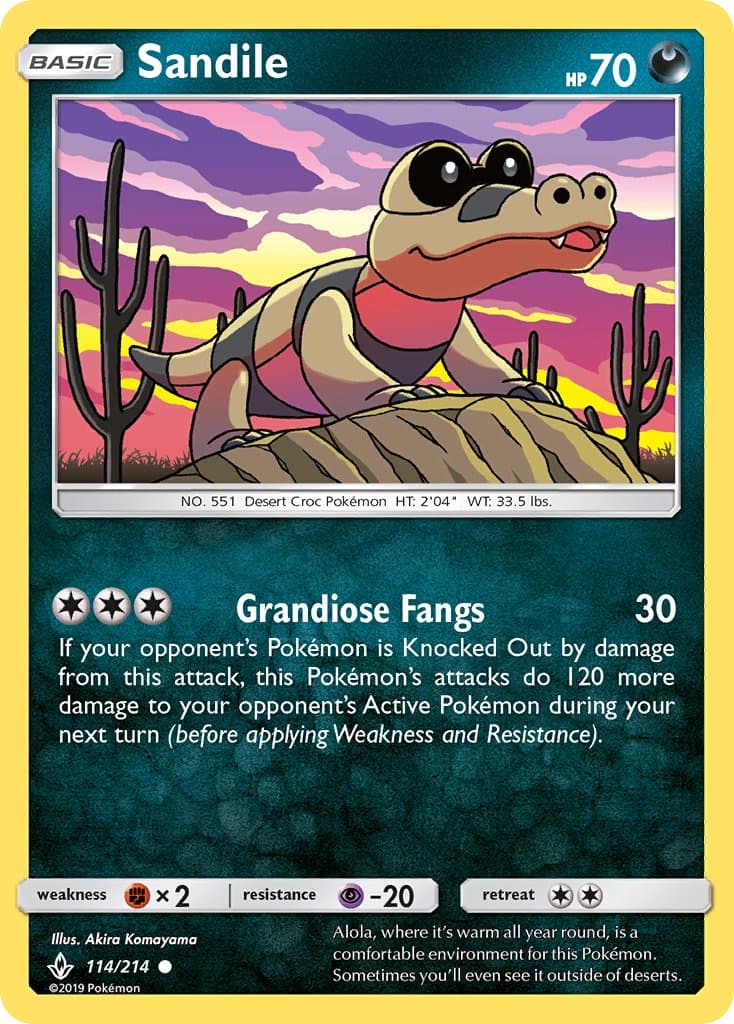 Sandile — Unbroken Bonds Pokémon card