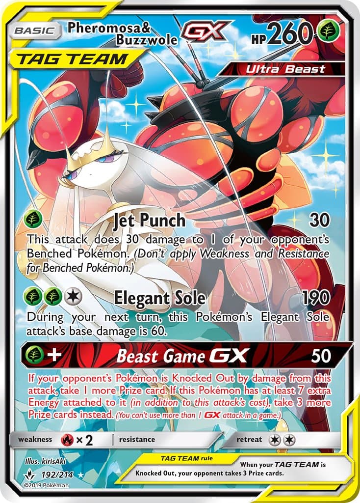 Pheromosa Buzzwole Gx — Unbroken Bonds Pokémon card