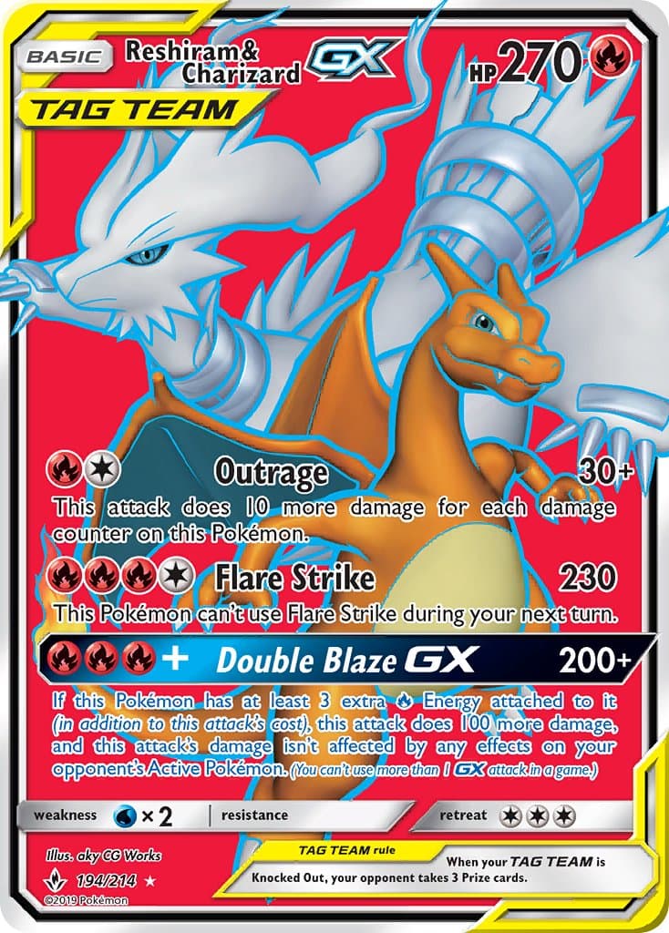 Reshiram Charizard Gx — Unbroken Bonds Pokémon card