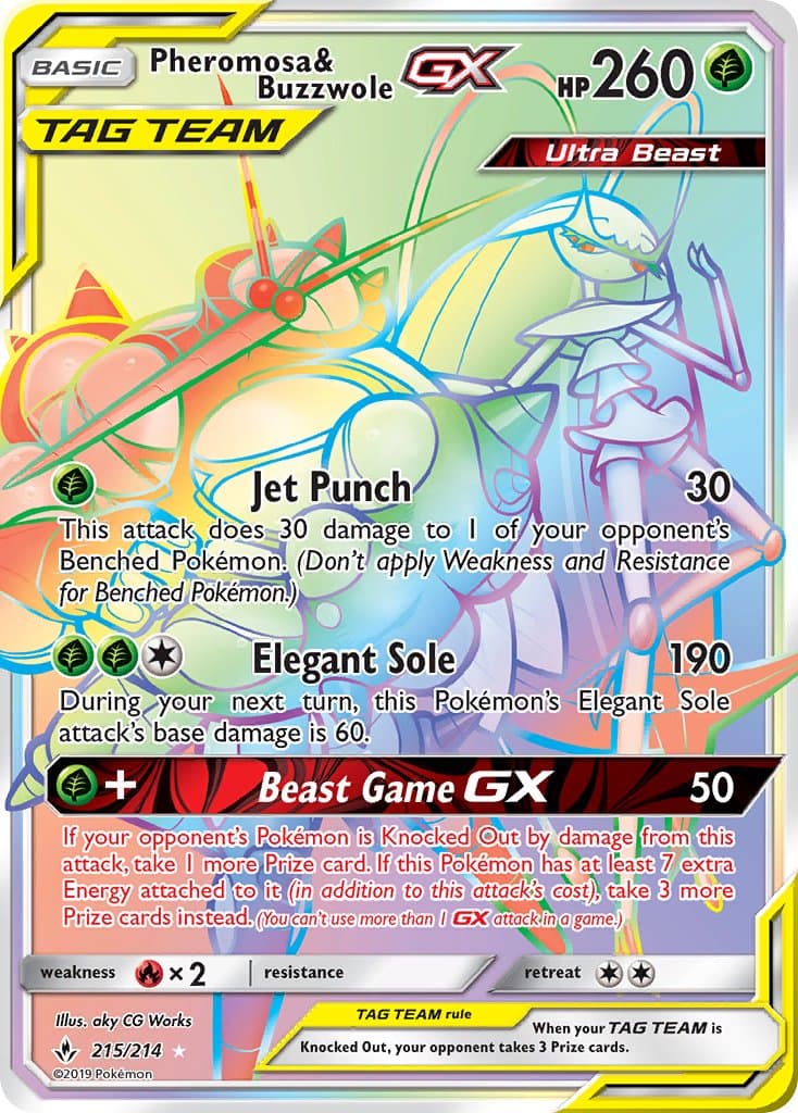 Pheromosa Buzzwole Gx — Unbroken Bonds Pokémon card