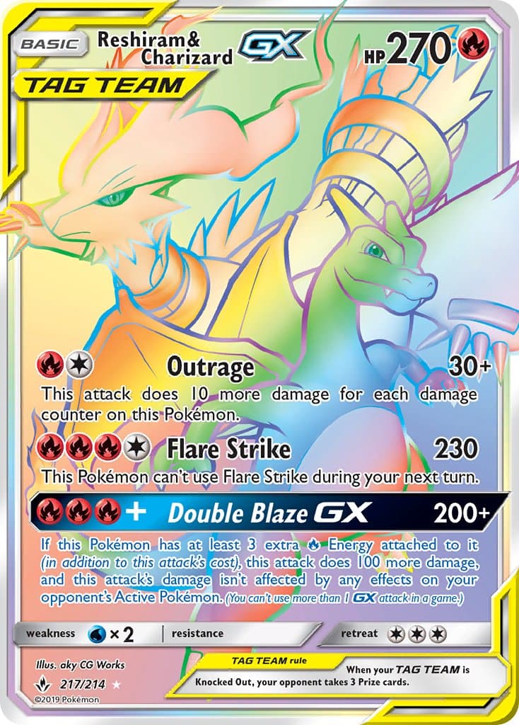 Reshiram Charizard Gx — Unbroken Bonds Pokémon card