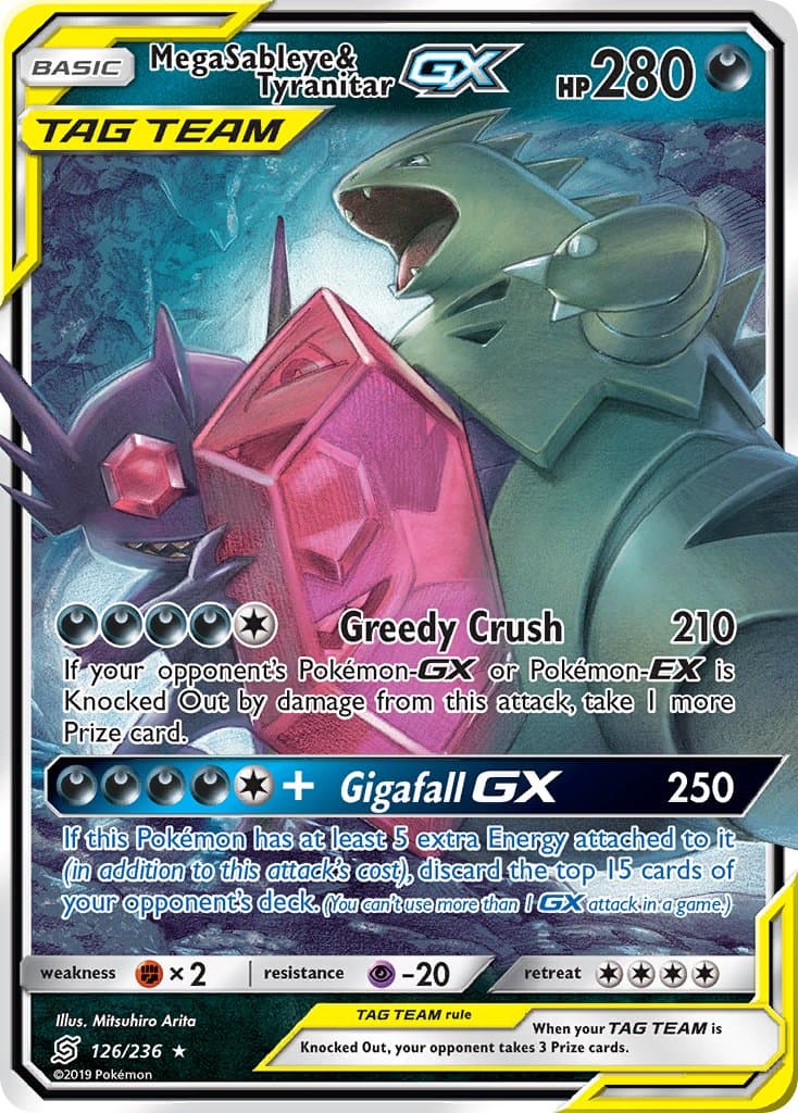 Mega Sableye Tyranitar Gx — Unified Minds Pokémon card