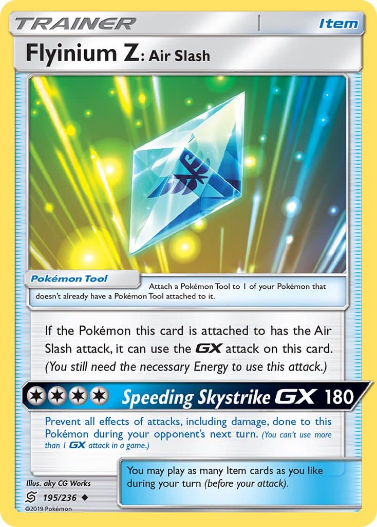 Flyinium Z Air Slash — Unified Minds Pokémon card